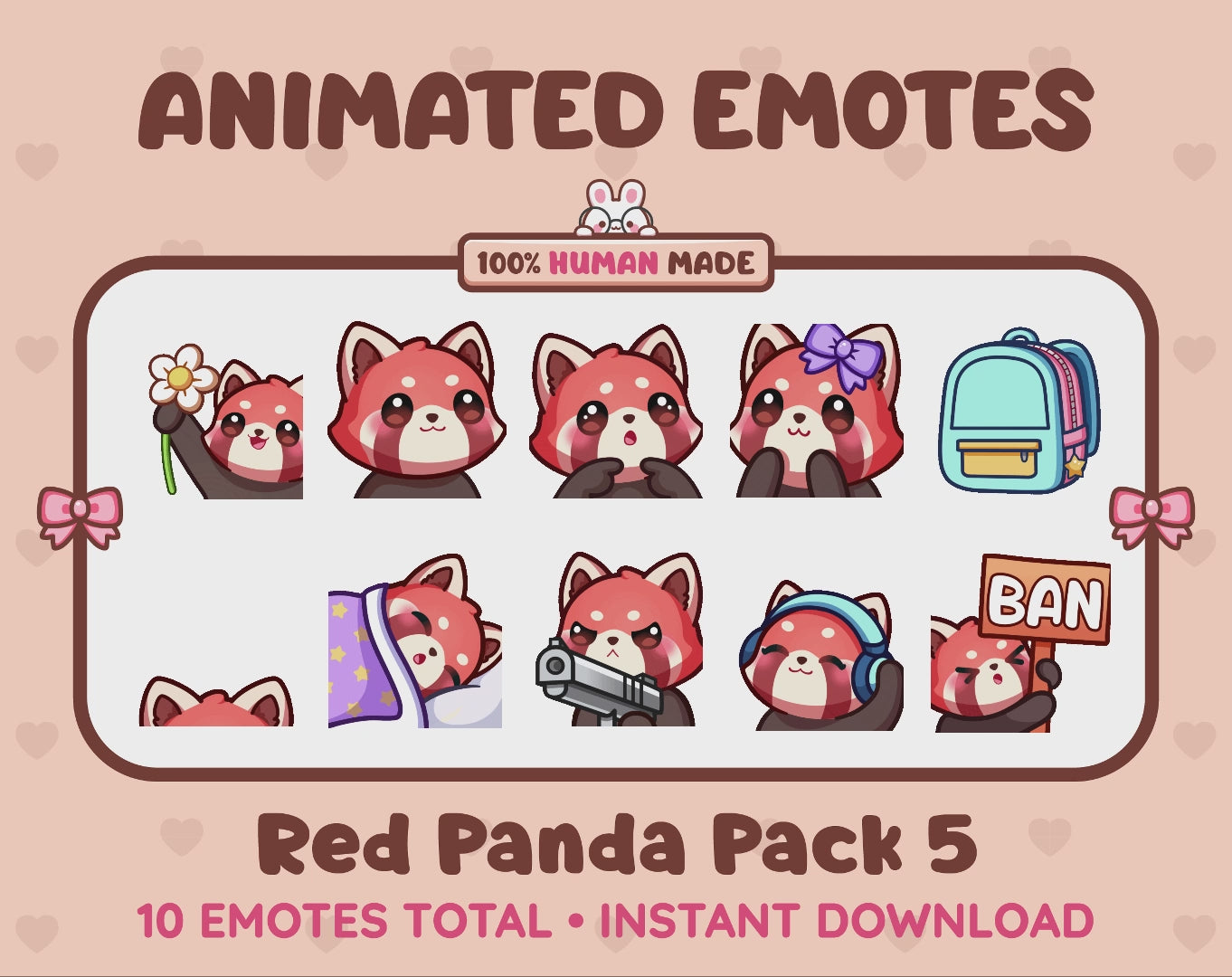 Red Panda Emotes - Pack 5 (Animated & Static)