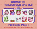 Pink Bear Emotes - Halloween Pack 1 (Animated & Static)