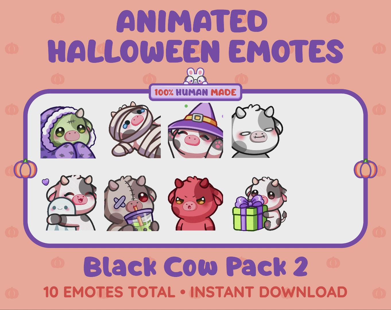 Black Cow Emotes - Halloween Pack 2 (Animated & Static)