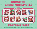 Red Panda Emotes - Christmas Pack 1 (Animated & Static)