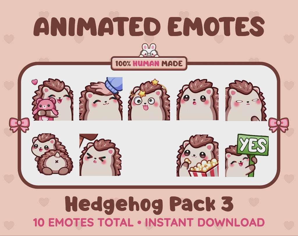 Hedgehog Emotes - Pack 3 (Animated & Static)