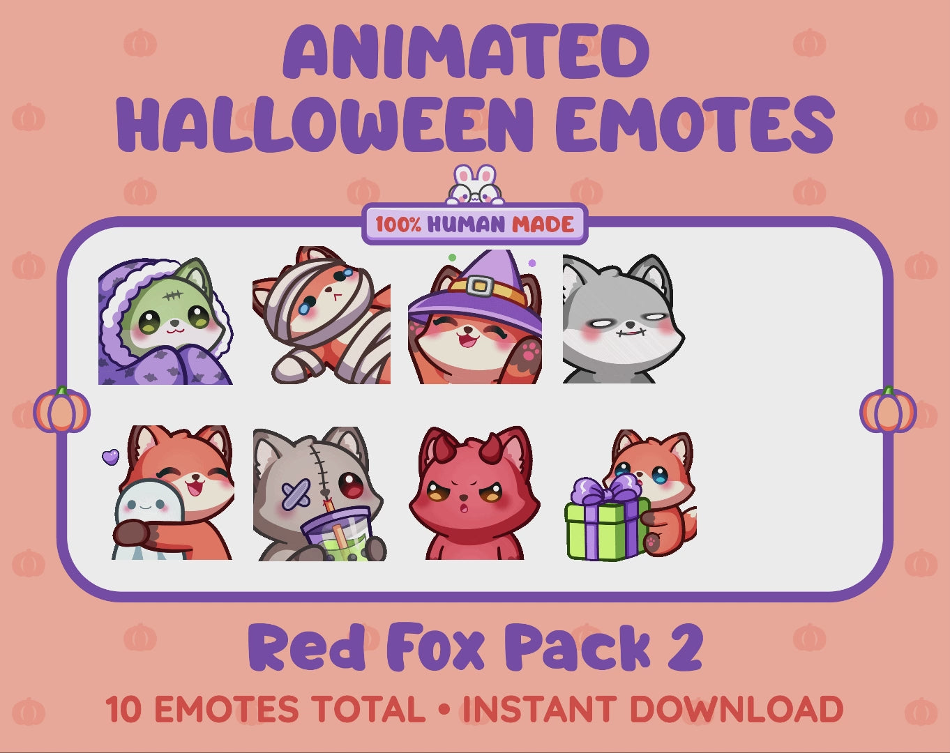 Red Fox Emotes - Halloween Pack 2 (Animated & Static)