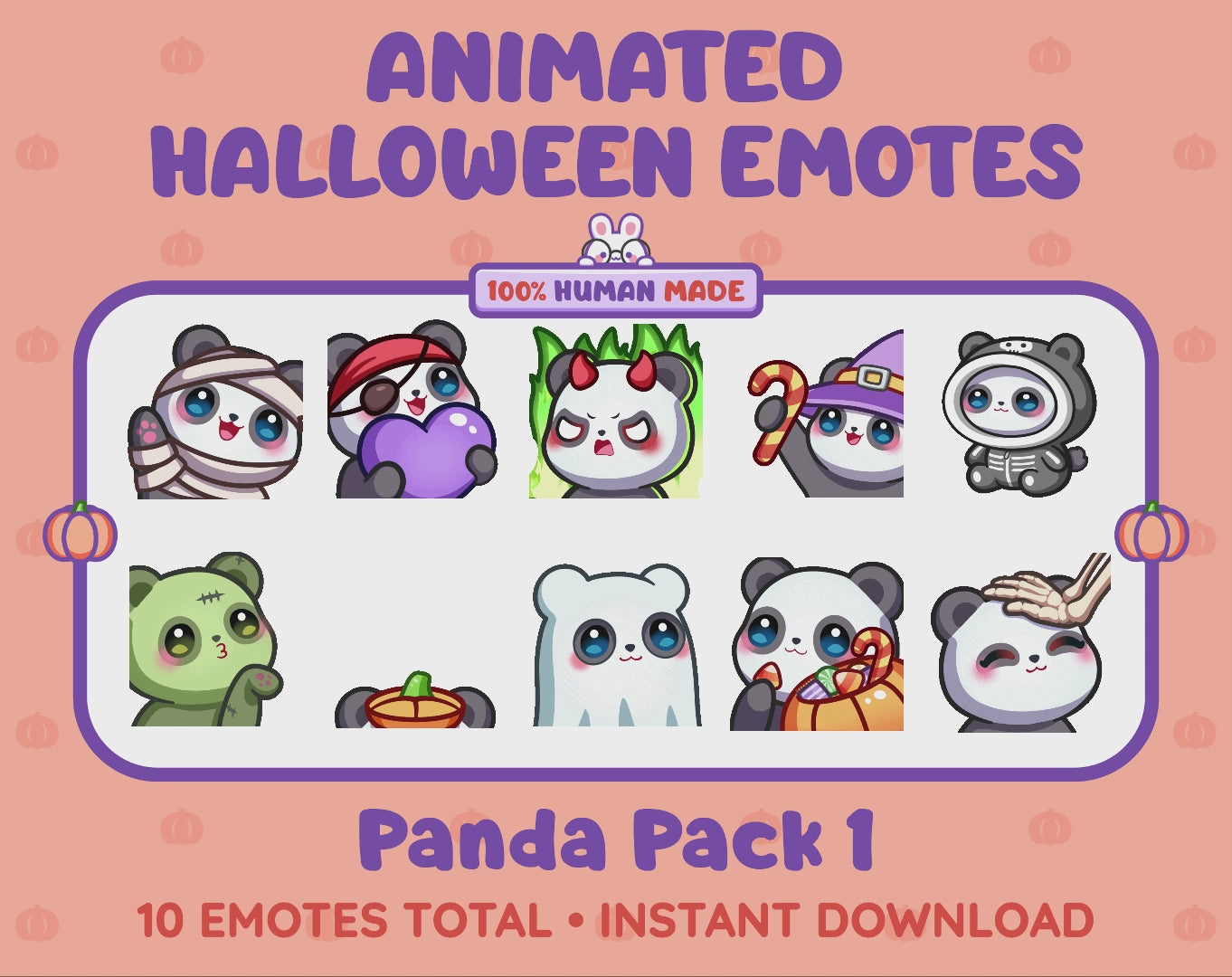 Panda Bear Emotes - Halloween Pack 1 (Animated & Static)