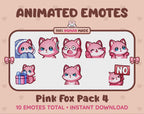 Pink Fox Emotes - Pack 4 (Animated & Static)