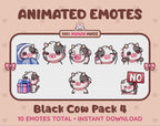 Black Cow Emotes - Pack 4 (Animated & Static)