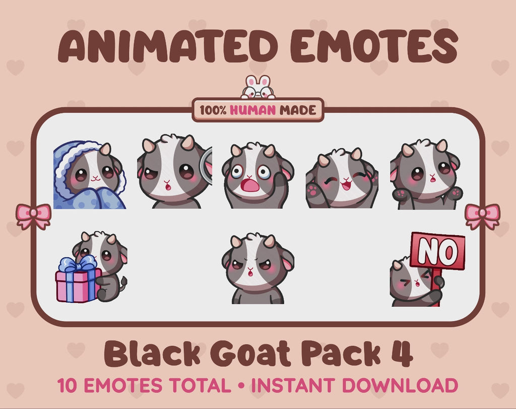 Black Goat Emotes - Pack 4 (Animated & Static)