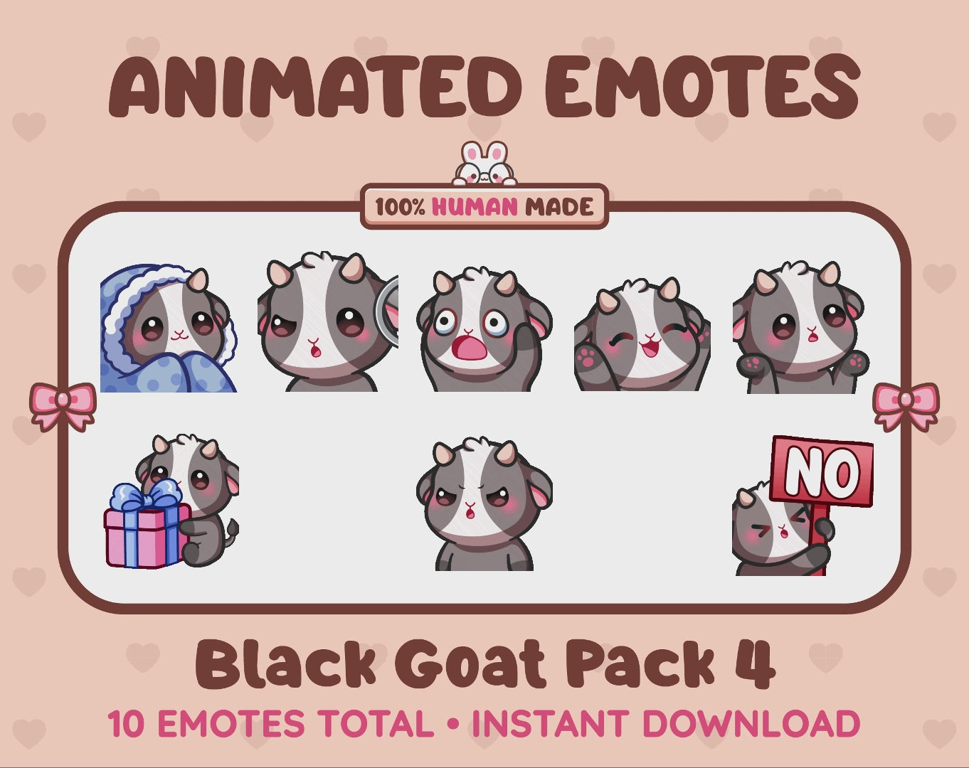 Black Goat Emotes - Pack 4 (Animated & Static)