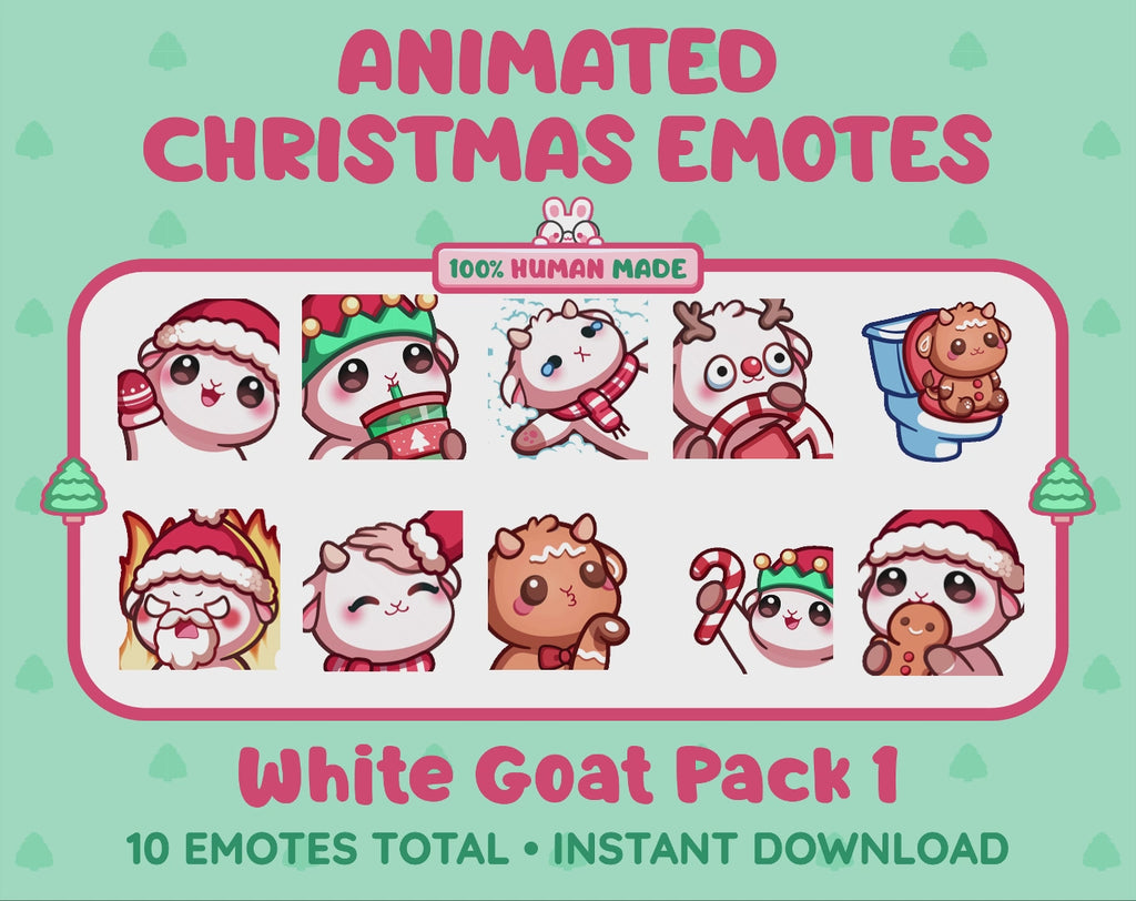 White Goat Emotes - Christmas Pack 1 (Animated & Static)