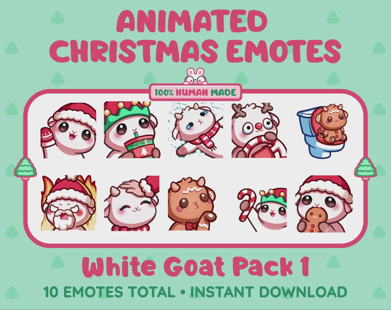 White Goat Emotes - Christmas Pack 1 (Animated & Static)