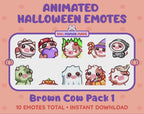 Brown Cow Emotes - Halloween Pack 1 (Animated & Static)