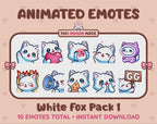 White Fox Emotes - Pack 1 (Animated & Static)