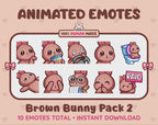 Brown Bunny Emotes - Pack 2 (Animated & Static)