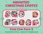 Pink Cow Emotes - Christmas Pack 3 (Animated & Static)