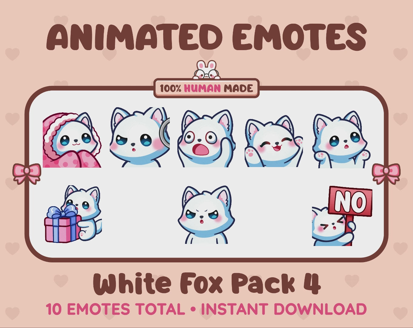 White Fox Emotes - Pack 4 (Animated & Static)