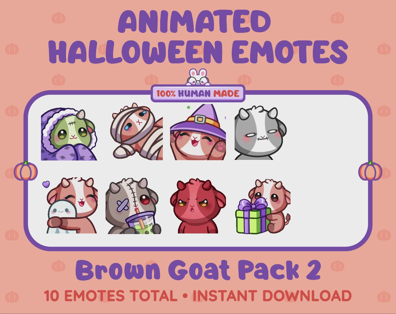 Brown Goat Emotes - Halloween Pack 2 (Animated & Static)