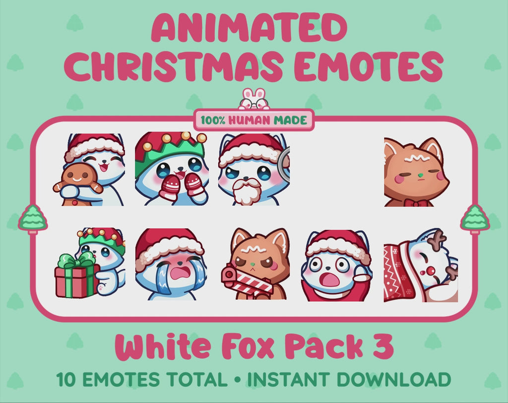 White Fox Emotes - Christmas Pack 3 (Animated & Static)