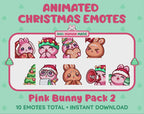 Pink Bunny Emotes - Christmas Pack 2 (Animated & Static)