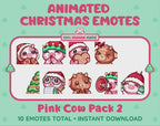 Pink Cow Emotes - Christmas Pack 2 (Animated & Static)