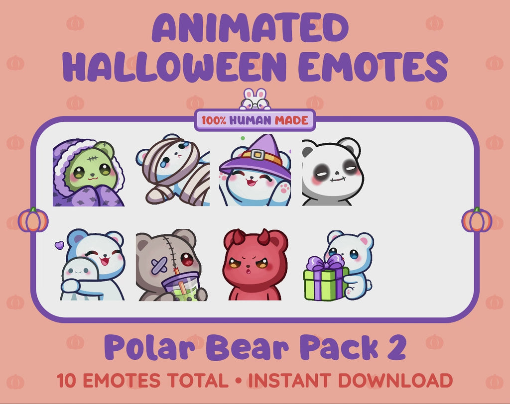 Polar Bear Emotes - Halloween Pack 2 (Animated & Static)