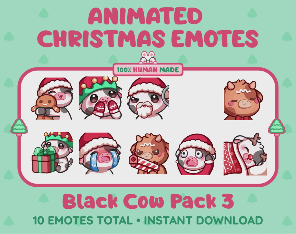 Black Cow Emotes - Christmas Pack 3 (Animated & Static)