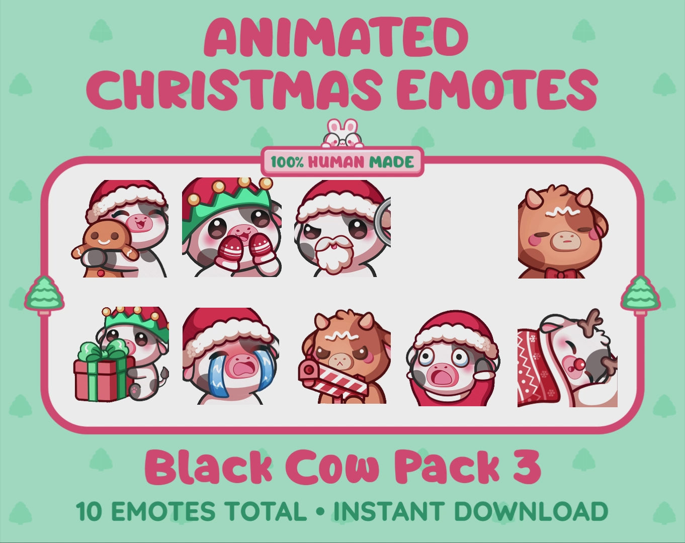 Black Cow Emotes - Christmas Pack 3 (Animated & Static)